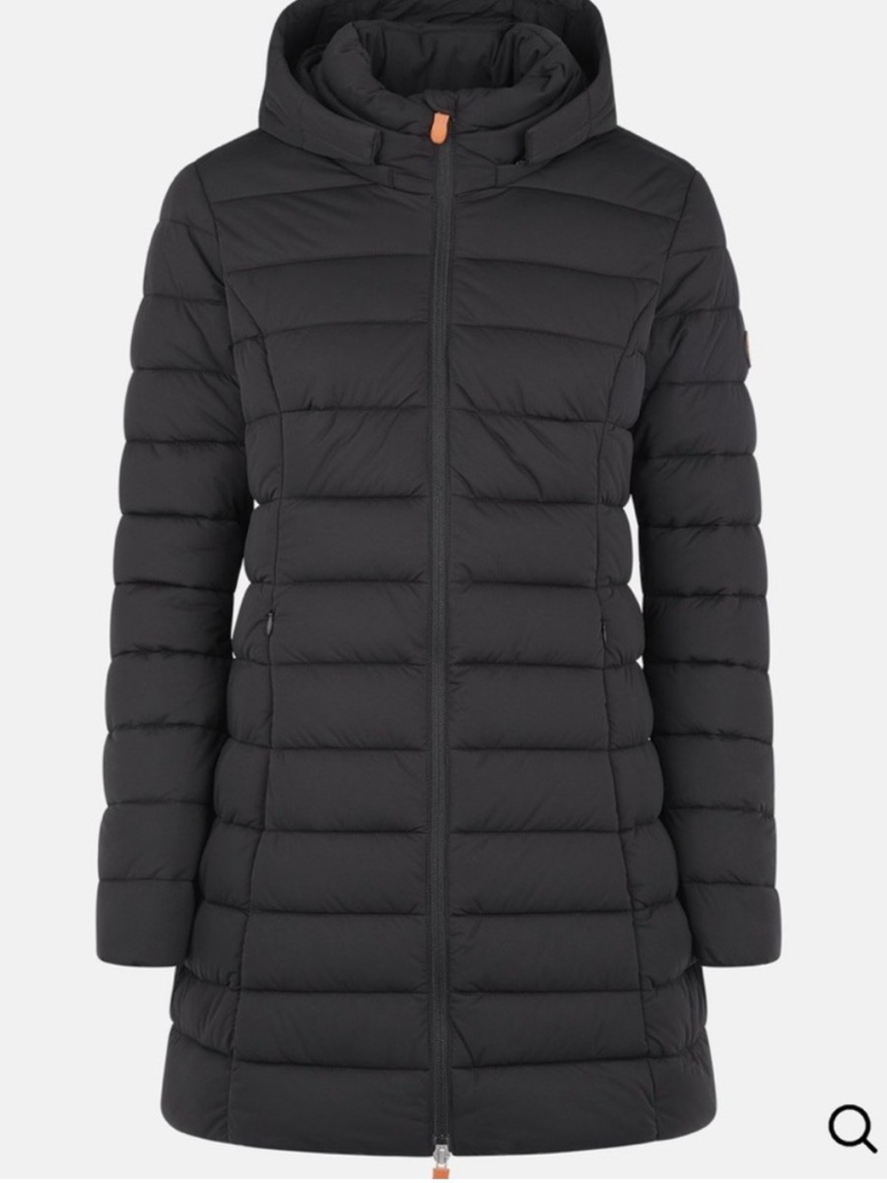 Save The Duck Quilted Hooded Long Puffer Coat Black M
